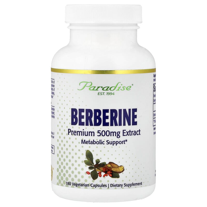 Paradise Herbs, Berberine, 500 mg, 180 Vegetarian Capsules