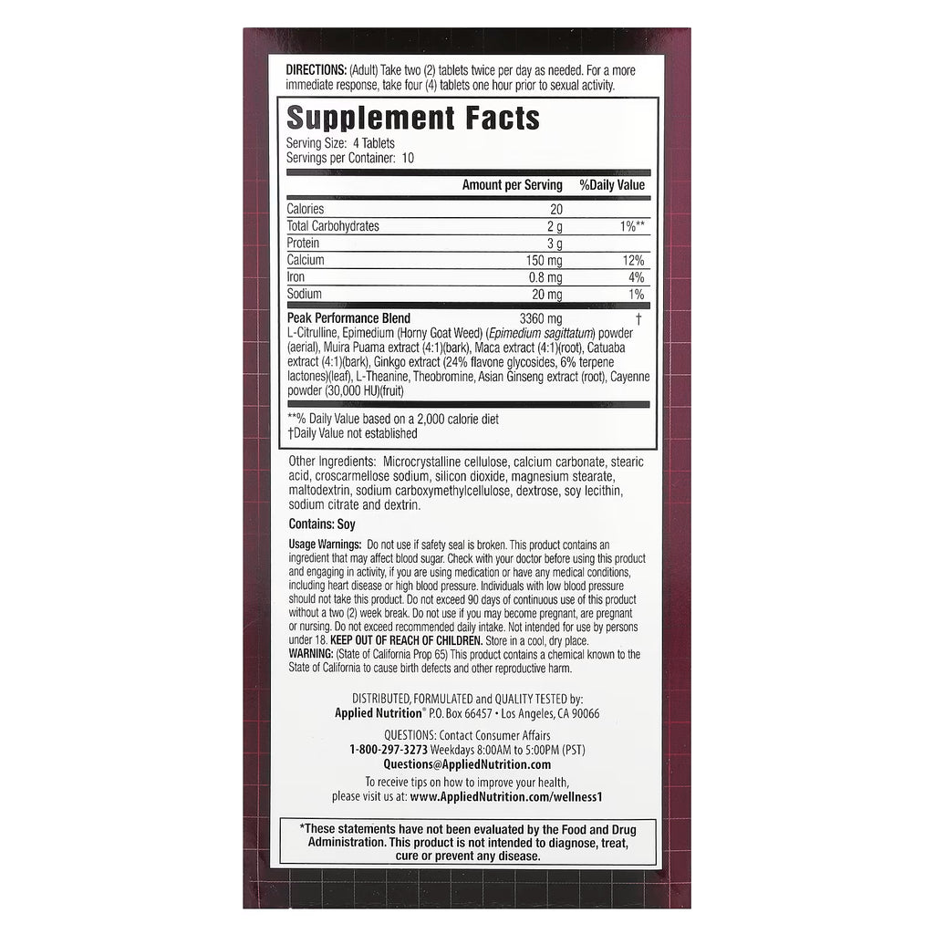Applied Nutrition, Magnum Blood-Flow, 40 Tablets