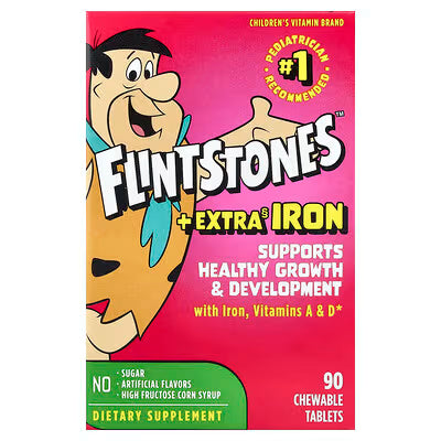 Flintstones, Children's Multivitamin, + Extra Iron, 90 Chewable Tablets