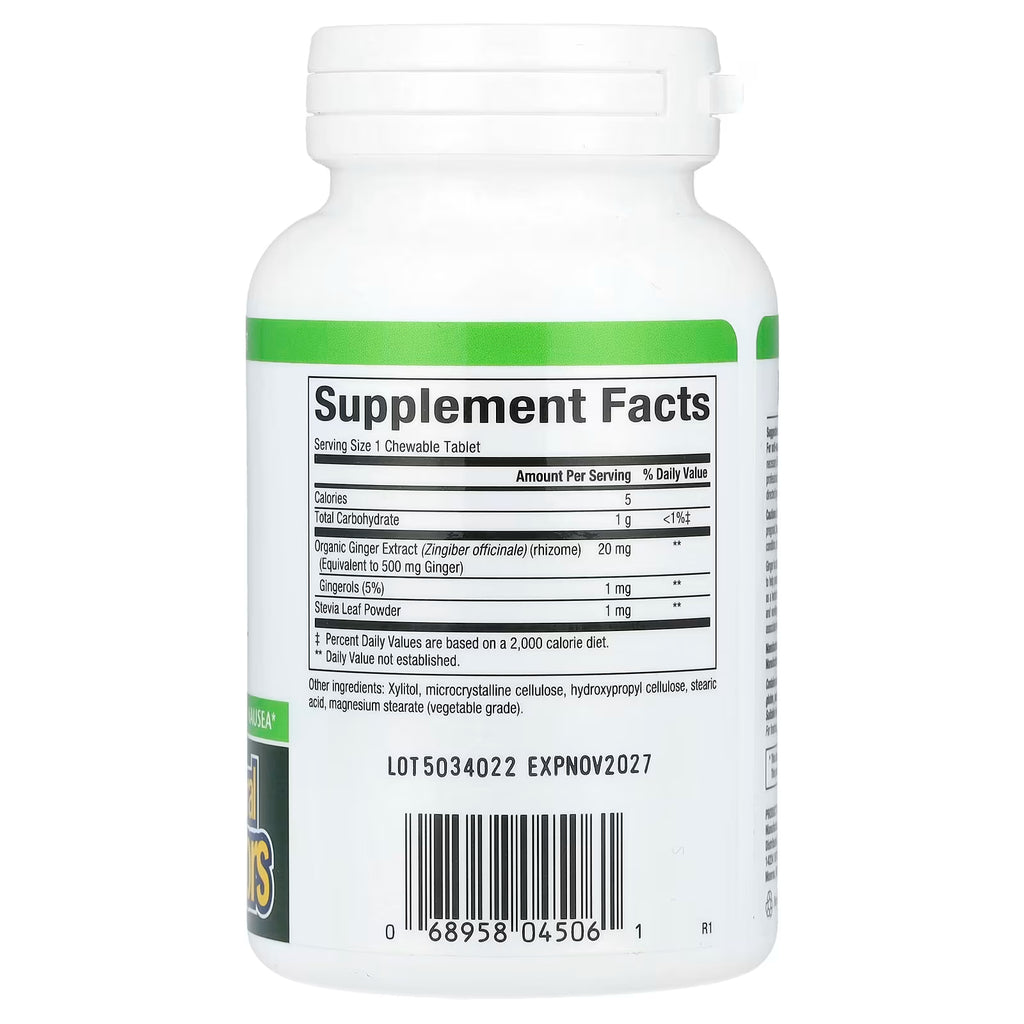 Natural Factors, Chewable Ginger, 500 mg, 90 Chewable Tablets