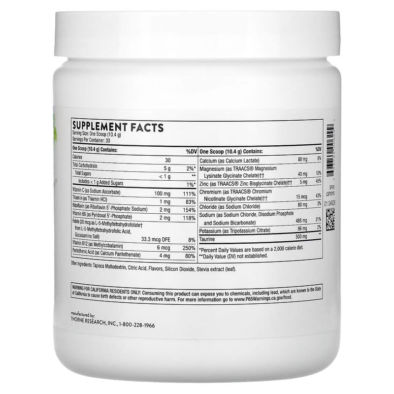 Thorne, Catalyte, Lemon Lime Flavoured Electrolytes, 11.01 oz (312 g)