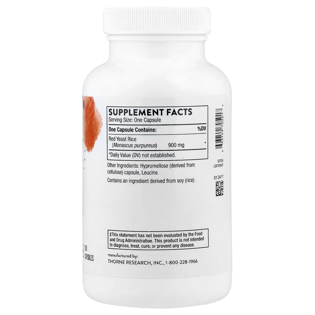 Thorne, Red Yeast Rice, 900 mg, 120 Capsules