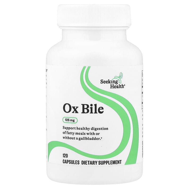 Seeking Health, Ox Bile, 125 mg, 120 Capsules