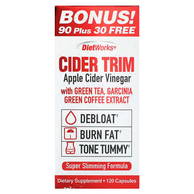 DietWorks, Cider Trim, Apple Cider Vinegar, 120 Capsules