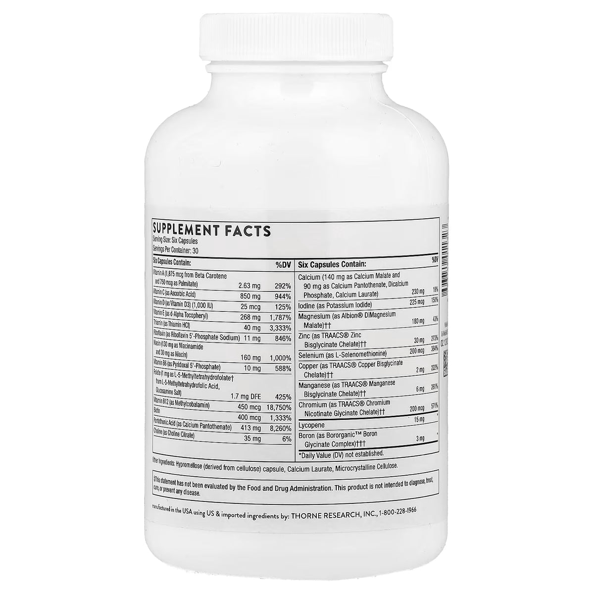 Thorne, Men's Multi 50+, 180 Capsules