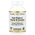 California Gold Nutrition, High Potency Vitamin B Complex with Thiamin HCl, Niacin, Pantothenic Acid and Inositol, 90 Veggie Capsules
