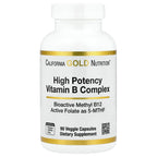 California Gold Nutrition, High Potency Vitamin B Complex with Thiamin HCl, Niacin, Pantothenic Acid and Inositol, 90 Veggie Capsules