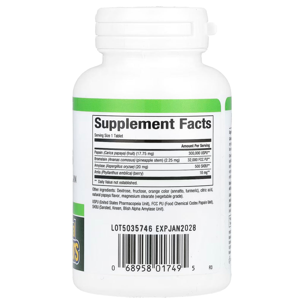 Natural Factors, Papaya Enzymes with Amylase & Bromelain, 120 Chewable Tablets