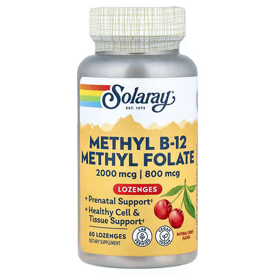 Solaray, Methyl B-12 Methyl Folate, Natural Cherry, 60 Lozenges