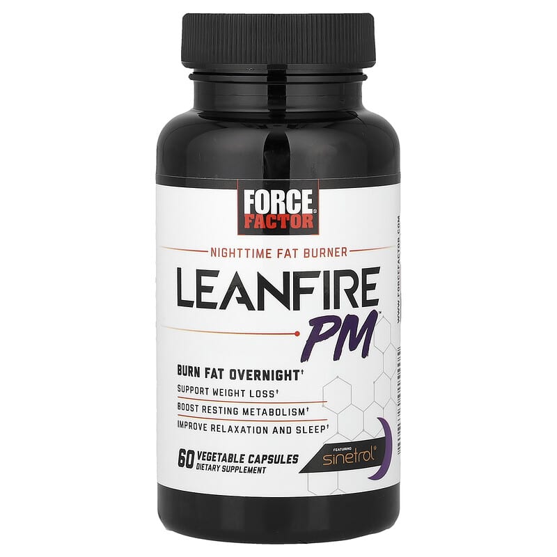 Force Factor, LeanFire PM, Nighttime Fat Burner, 60 Veg Capsules
