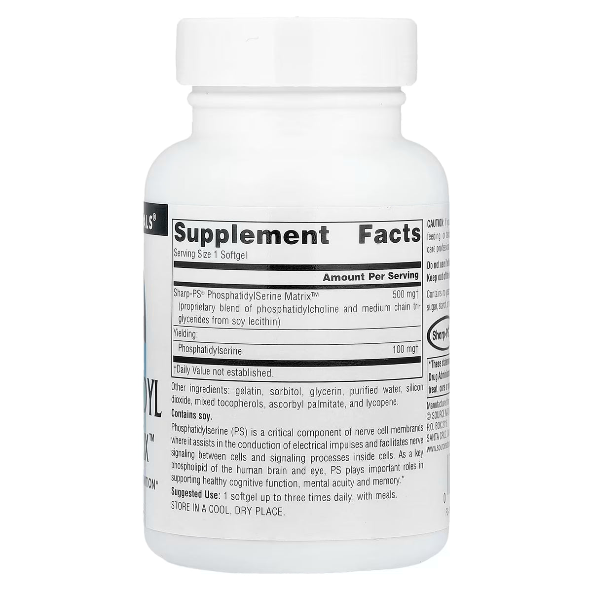 Source Naturals, Phosphatidyl Serine Matrix™, 500 mg, 60 Softgels
