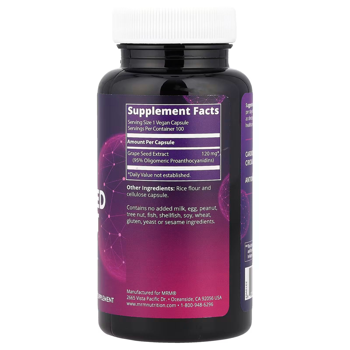 MRM Nutrition, Grape Seed Extract, 100 Vegan Capsules (120 mg per Capsule)