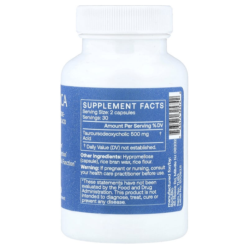BodyBio, TUDCA, 60 Capsules (250 mg per Capsule)
