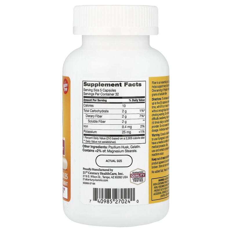 21st Century, Psyllium Fibre, 160 Capsules