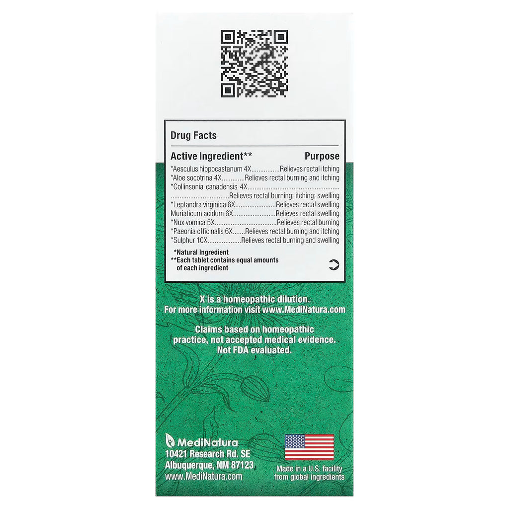 MediNatura, BHI, Hemorrhoid Relief, 100 Tablets