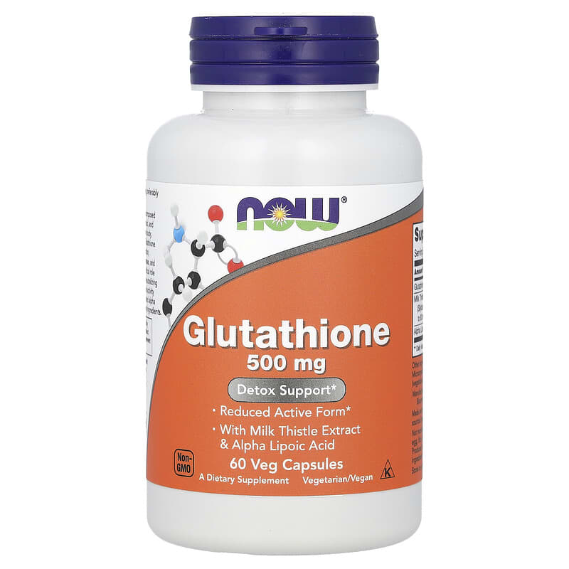 NOW Foods, Glutathione With Milk Thistle Extract & Alpha-lipoic Acid, 60 Veg Capsules