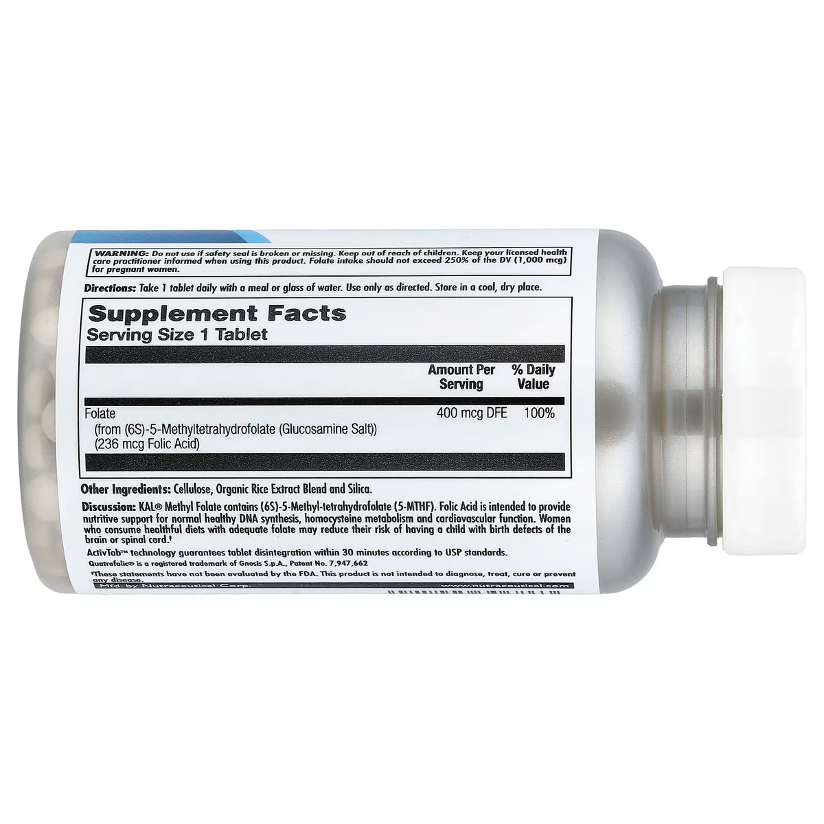 KAL, Methyl Folate, 400 mcg DFE, 90 Tablets
