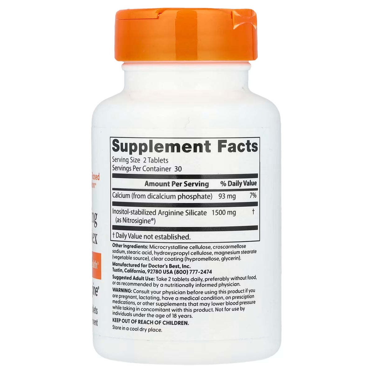 Doctor's Best, Fast Acting Arginine Complex, 60 Tablets
