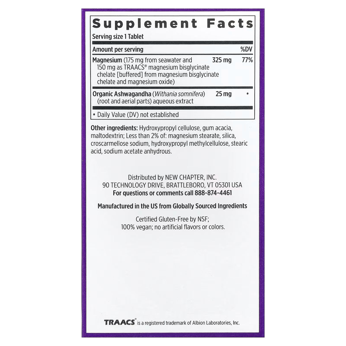 New Chapter, Magnesium + Ashwagandha, 60 Vegan Tablets