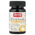 Jarrow Formulas, Vegan Methyl B-12 & Methyl Folate, Lemon, 100 Chewable Tablets