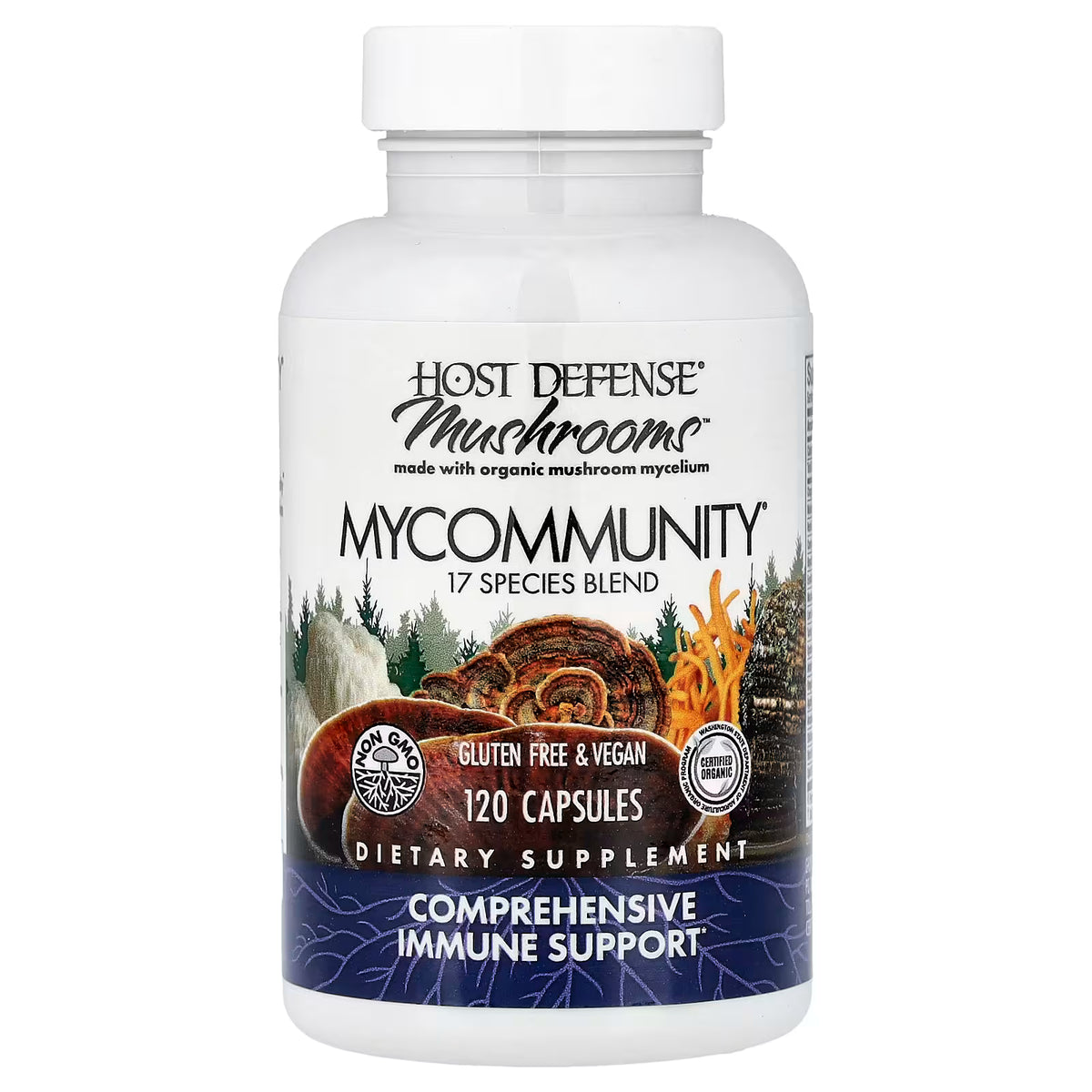 Host Defense, Mushrooms™, MyCommunity®, 120 Capsules