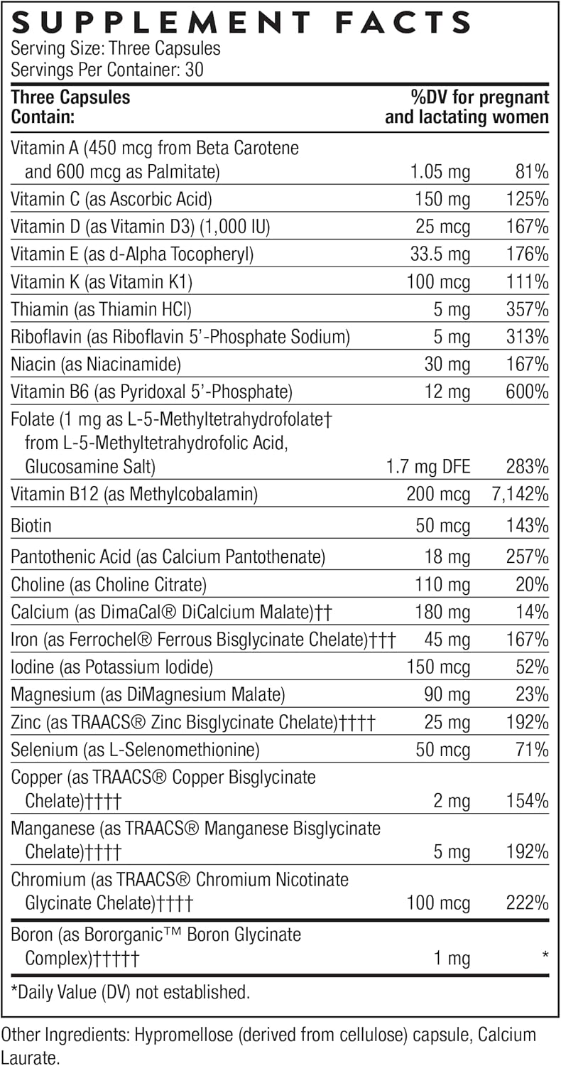 Thorne, Basic Prenatal, 90 Capsules
