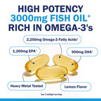 BioSchwartz, Omega-3 Fish Oil, Lemon, 3,000 mg, 90 Softgels