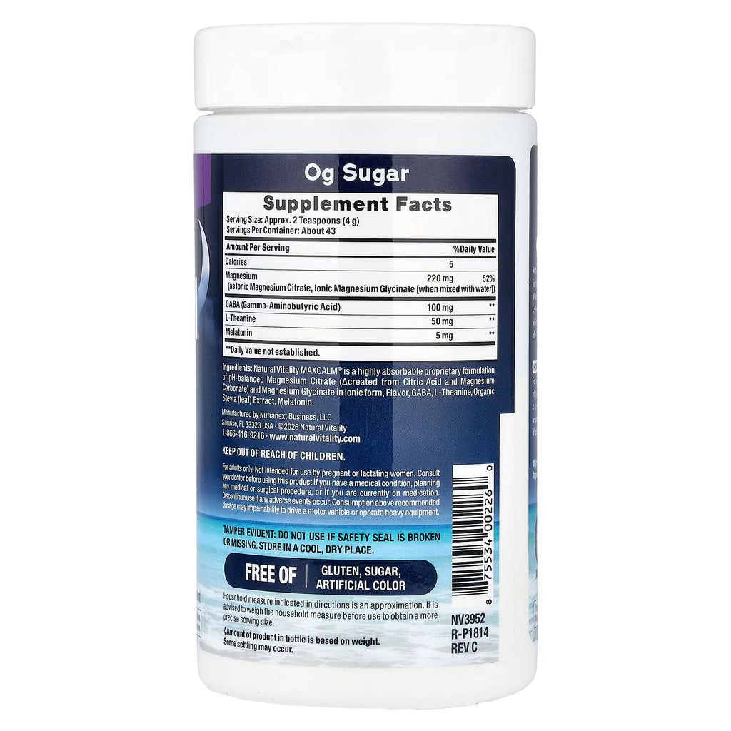 Natural Vitality, MaxCalm®, Sleep Drink Mix, Wildberry, 6 oz (170 g)