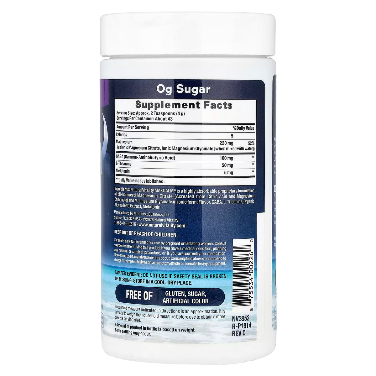 Natural Vitality, MaxCalm®, Sleep Drink Mix, Wildberry, 6 oz (170 g)