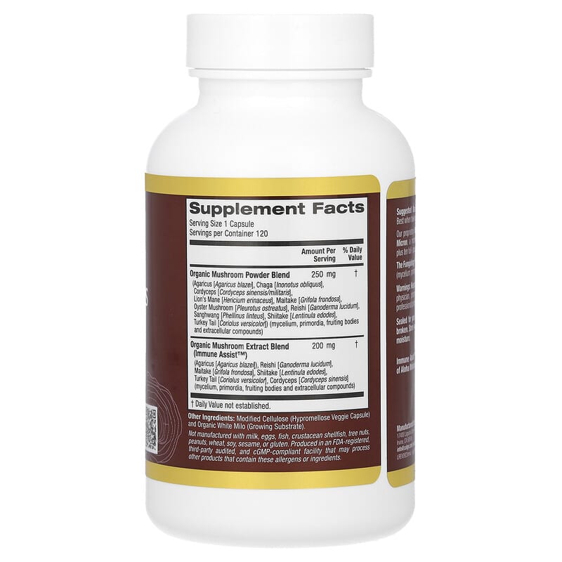 California Gold Nutrition, Fungiology, MushRex Plus, Full-Spectrum and Lion's Mane, 120 Plantcaps