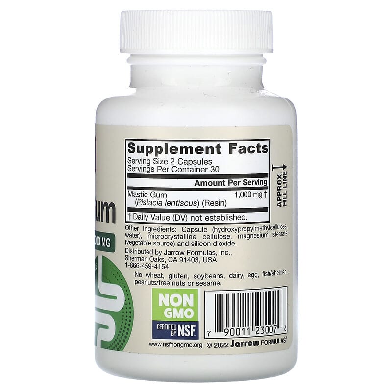Jarrow Formulas, Vegan Mastic Gum, 60 Veg Capsules (500 mg per Capsule)