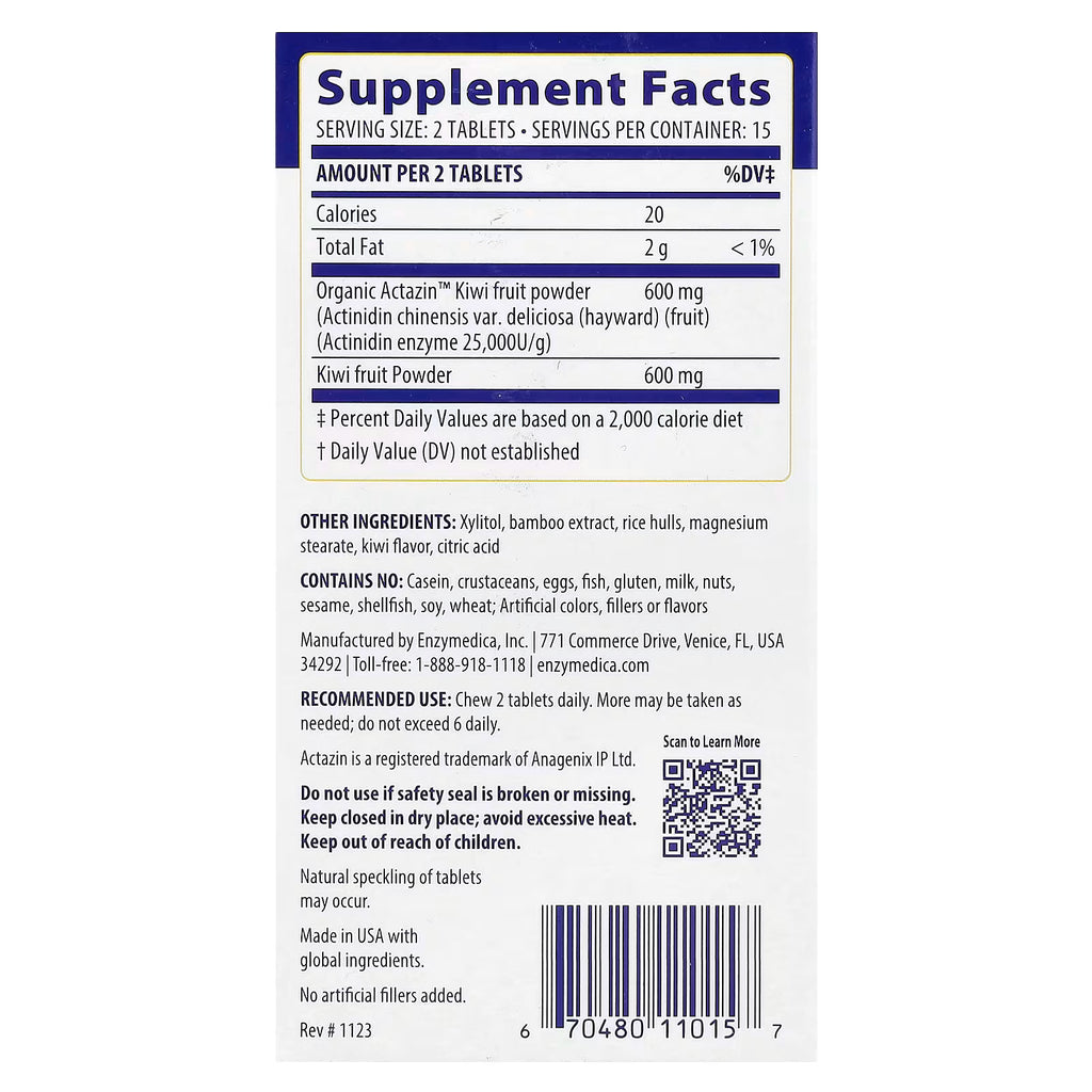 Enzymedica, Kiwi Regularity, Kiwi, 30 Tablets