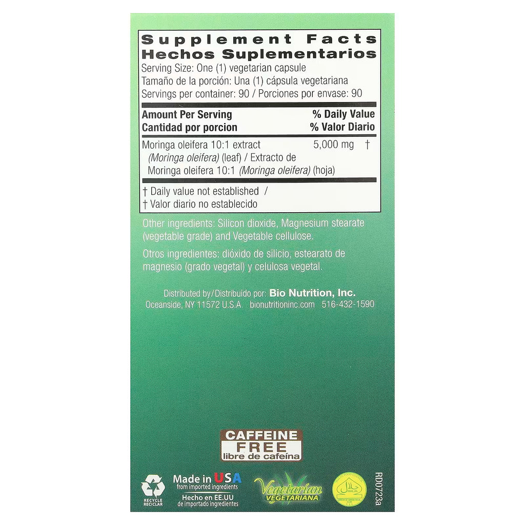 Bio Nutrition, Moringa 5,000, 5,000 mg, 90 Vegetarian Capsules