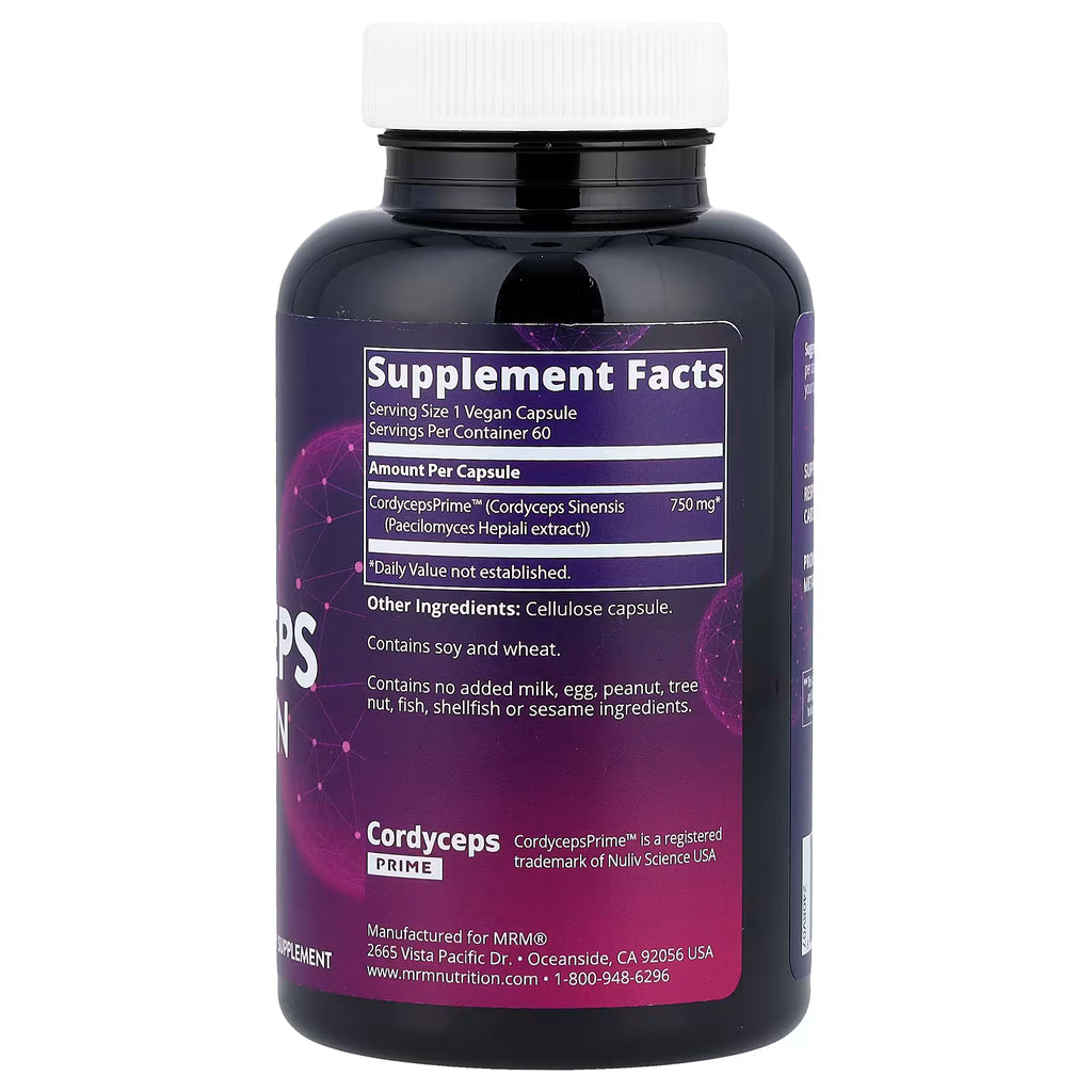 MRM Nutrition, Cordyceps CS-4 Strain, 60 Vegan Capsules (750 mg per Capsule)