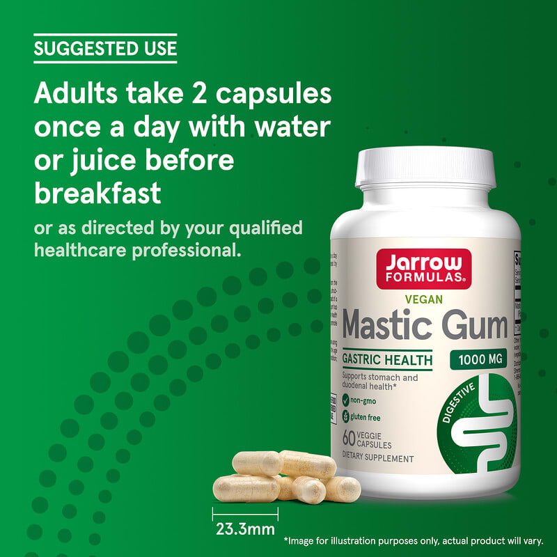 Jarrow Formulas, Vegan Mastic Gum, 60 Veg Capsules (500 mg per Capsule)