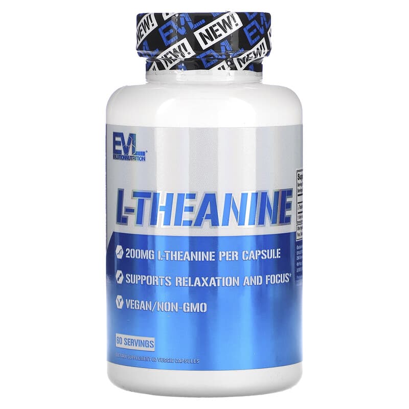 EVLution Nutrition, L-Theanine, 200 mg, 60 Veg Capsules