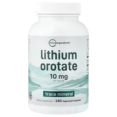 Micro Ingredients, Lithium Orotate, 240 Vegetarian Capsule (5 mg per Capsule)