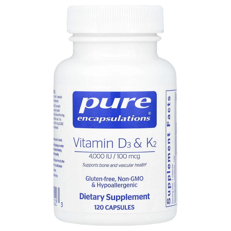 Pure Encapsulations, Vitamin D3 & K2, 120 Capsules