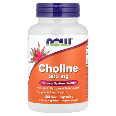 NOW Foods, Choline, 300 mg, 100 Veg Capsules