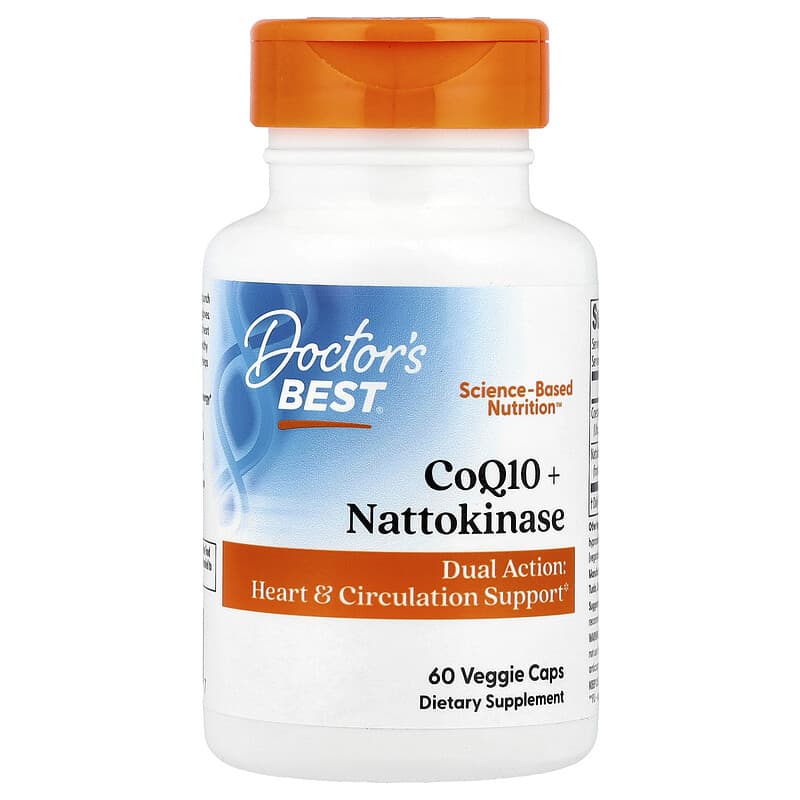 Doctor's Best, CoQ10 + Nattokinase, 60 Veg Caps