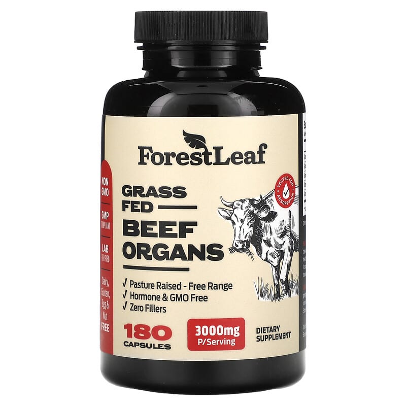 Forest Leaf, Grass Fed Beef Offal, 180 Capsules