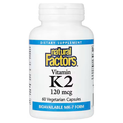 Natural Factors, Vitamin K2, 120 mcg, 60 Vegetarian Capsules
