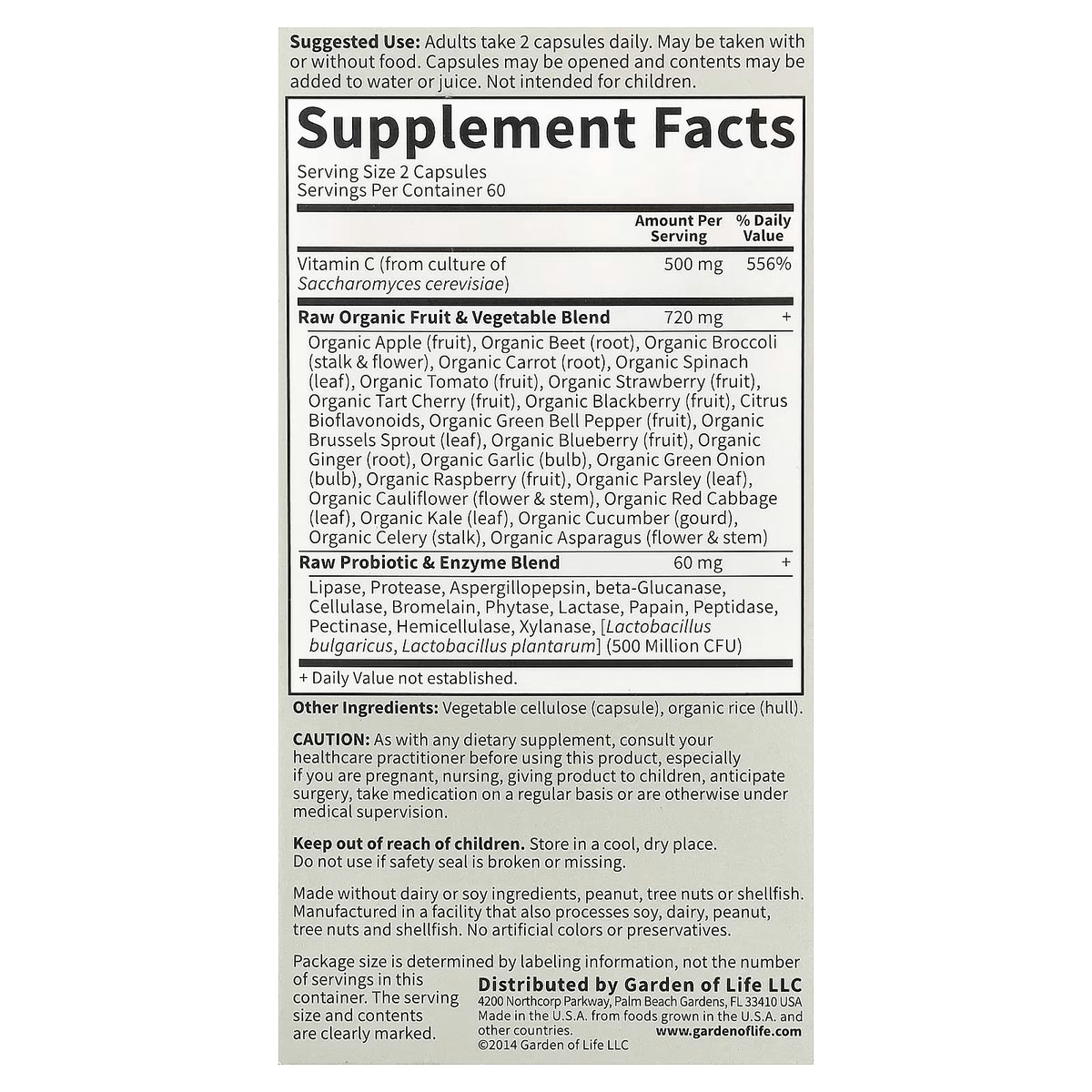 Garden of Life, Vitamin Code®, RAW Vitamin C™, 120 Vegan Capsules