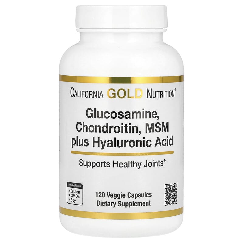 California Gold Nutrition, Glucosamine, Chondroitin, MSM Plus Hyaluronic Acid, 120 Veg Caps