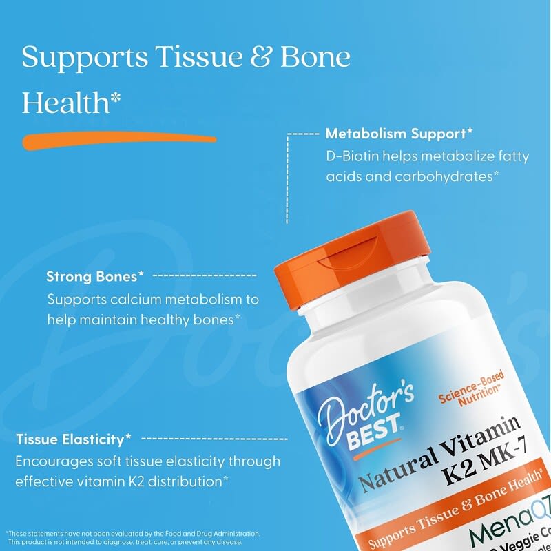 Doctor's Best, Natural Vitamin K2 MK-7, 100 mcg, 60 Veggie Caps