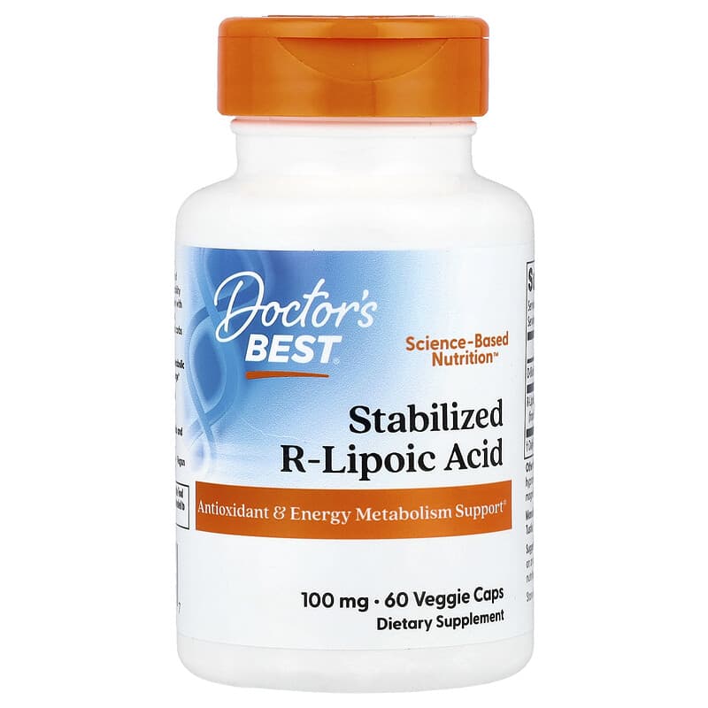 Doctor's Best, Stabilised R-Lipoic Acid, 100 mg, 60 Veggie Caps
