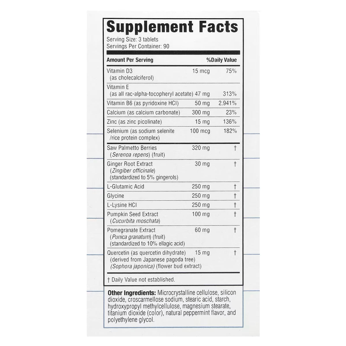 Real Health, The Prostate Formula with Saw Palmetto, 270 Tablets