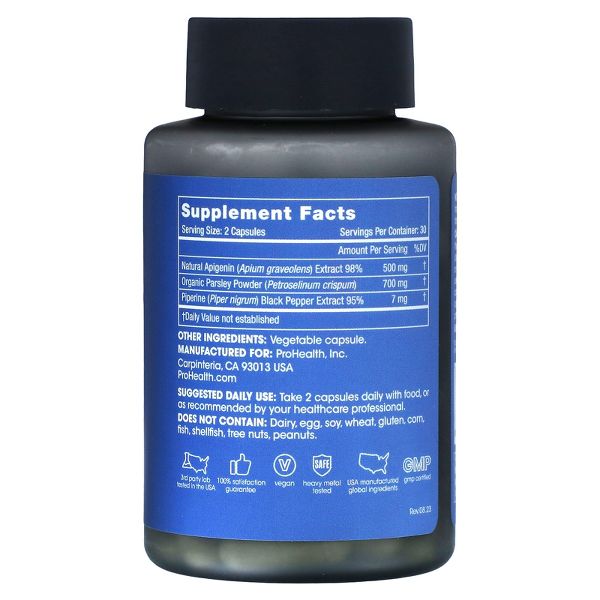 ProHealth Longevity Full Spectrum Apigenin Plus, 250 mg, 60 Capsules