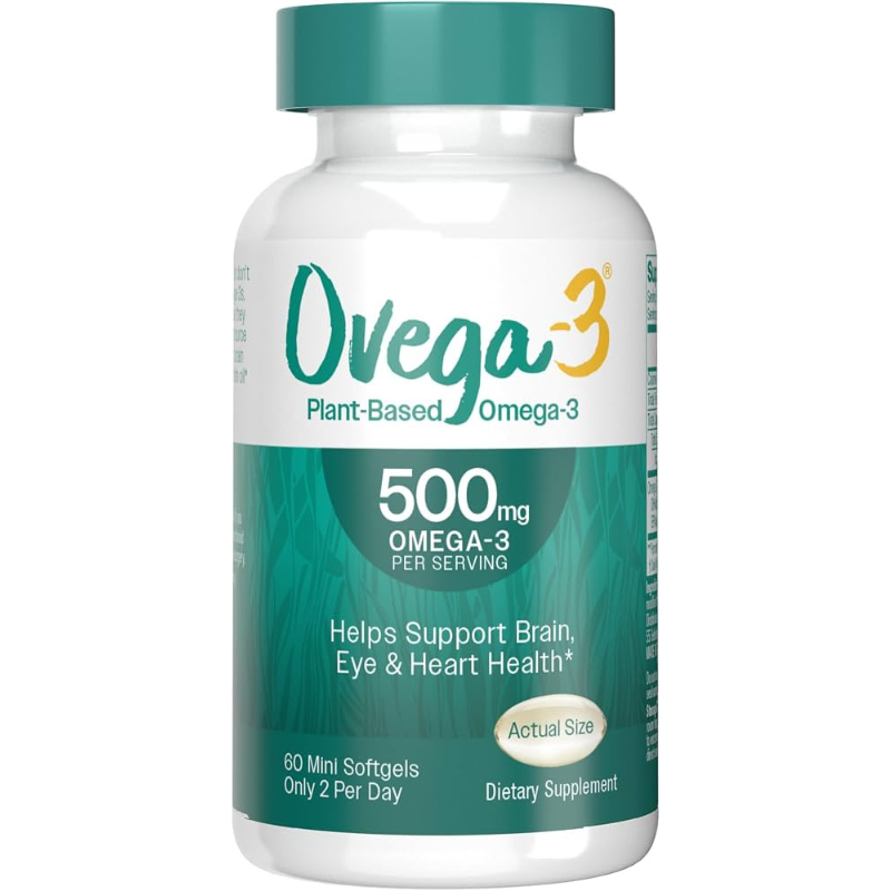 Ovega-3, Plant-Based Omega-3, 500 mg, 60 Mini Softgels (250 mg per Softgel)