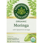Traditional Medicinals, Organic Moringa with Spearmint & Sage, Caffeine Free, 16 Wrapped Tea Bags